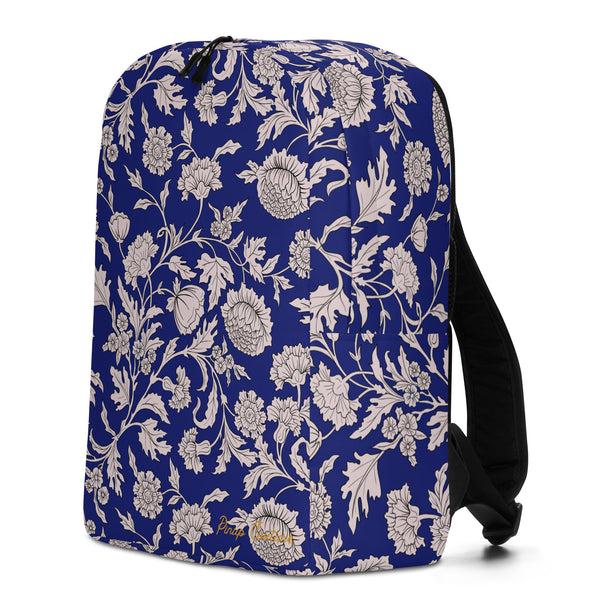 Pin Up Girl Travel School Backpack In Blue Capri Floral Print | Pinup Couture