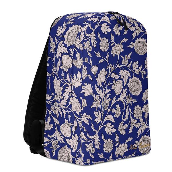 Pin Up Girl Travel School Backpack In Blue Capri Floral Print | Pinup Couture