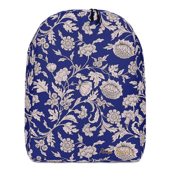 pin up girl Travel School Backpack in Blue Capri Floral Print | Pinup Couture