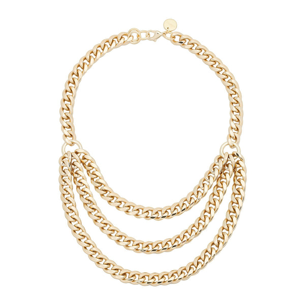 pin up girl Triple Threat 3 Layer Curb Chain Necklace | Gold or Silver | Eklexic Jewelry