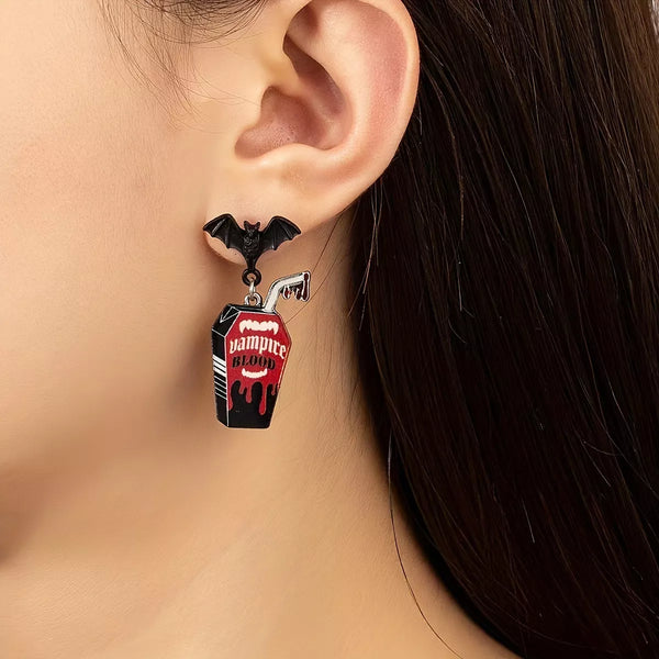 Pin Up Girl Tru Batty Juice Box Earrings | Chic Glistrella