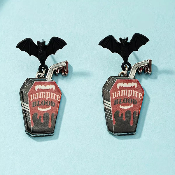 Pin Up Girl Tru Batty Juice Box Earrings | Chic Glistrella
