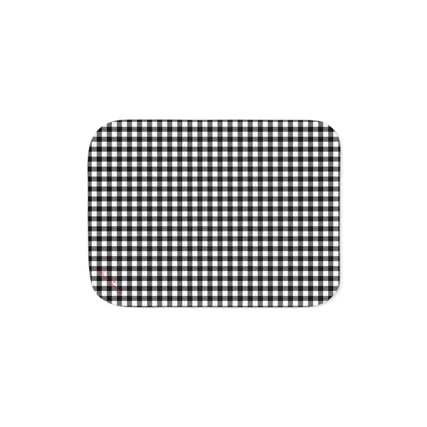 Pin Up Girl Ultra Fuzz Black Gingham Sherpa Blanket — Reversible Two‑Tone Cozy Throw | Pinup Couture