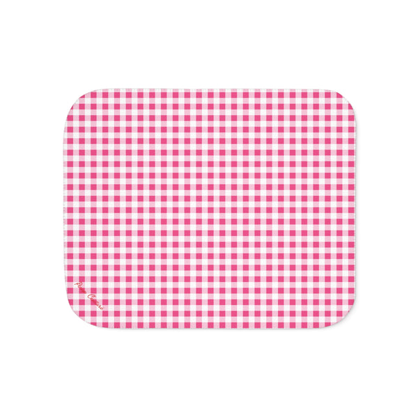 pin up girl Ultra Fuzz Pink Gingham Sherpa Blanket — Reversible Two‑Tone Cozy Throw | Pinup Couture