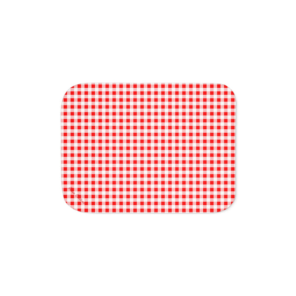 Pin Up Girl Ultra Fuzz Red Gingham Sherpa Blanket — Reversible Two‑Tone Cozy Throw | Pinup Couture