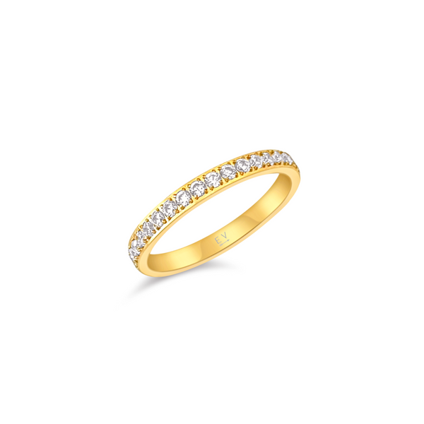 pin up girl Velia Dainty Eternity Band Ring | Gold and Silver