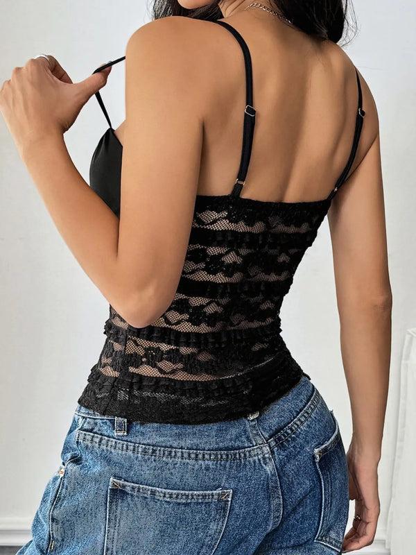 Pin Up Girl Vintage Fantasy Black Lace Tank | Poundton
