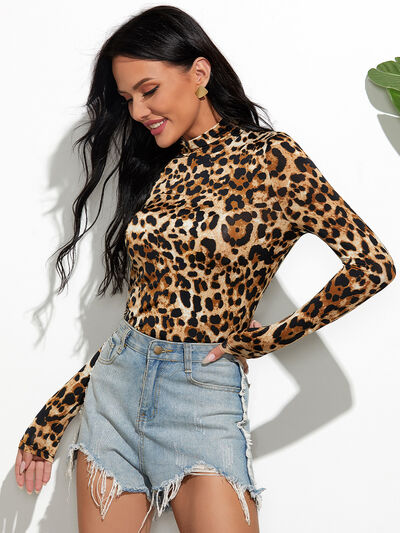 Pin Up Girl Vive Le Rock 70s Leopard Print Long Sleeve T-Shirt | Poundton