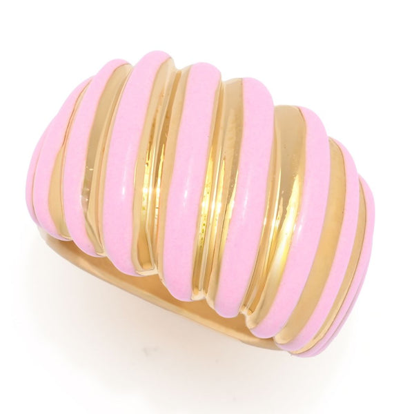 Pin Up Girl VOGA Collection 18K Gold Electroform Polished & Enamel Tapered Ring