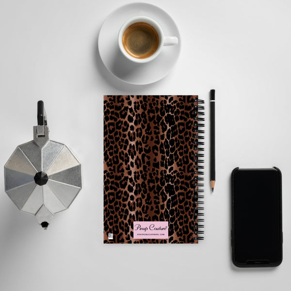 Pin Up Girl Wild Thoughts Leopard Print 8" X 5" Spiral Notebook | Pinup Couture