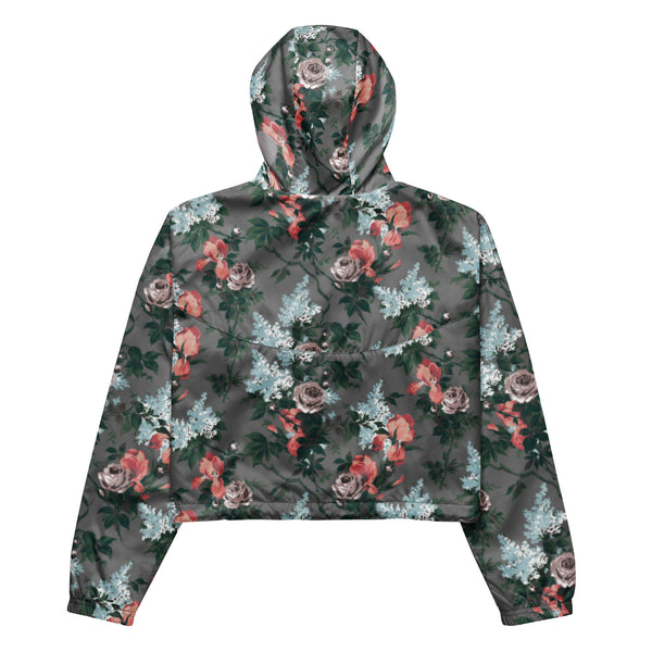 Pin Up Girl Women’s Cropped Windbreaker In J'Adore Paris Bella Roses Floral Print | Pinup Couture