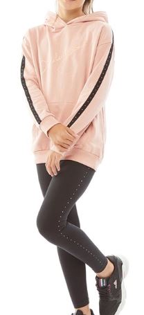 Pindydoll Alexie Girls Misty Rose/Black Hoodie And Leggings Set