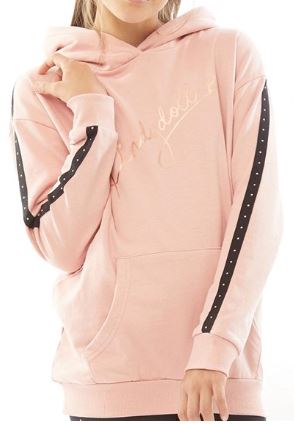 Pindydoll Alexie Girls Misty Rose/Black Hoodie And Leggings Set