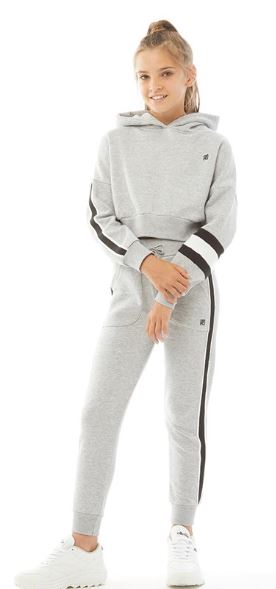 Pindydoll Dee Grey Marl Girls Hoodie And Joggers Set Tracksuit
