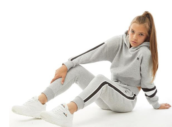 pindydoll Dee Grey Marl Girls Hoodie and Joggers Set Tracksuit