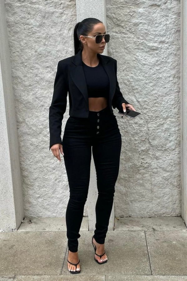 pindydoll Georgia Black Skinny Fit Stretch Denim Jeans