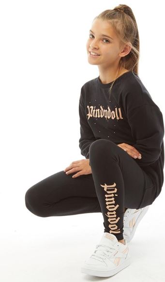Pindydoll Hamilton Black Girls Sweat And Legging Set