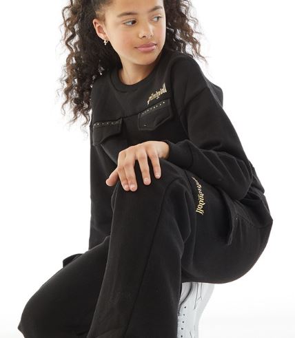 Pindydoll Hayward Black Girls Sweat And Straight Joggers Set Tracksuit