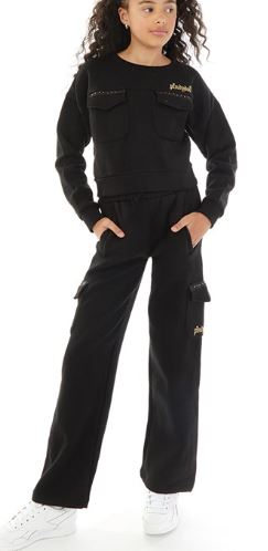 pindydoll Hayward Black Girls Sweat and Straight Joggers Set Tracksuit