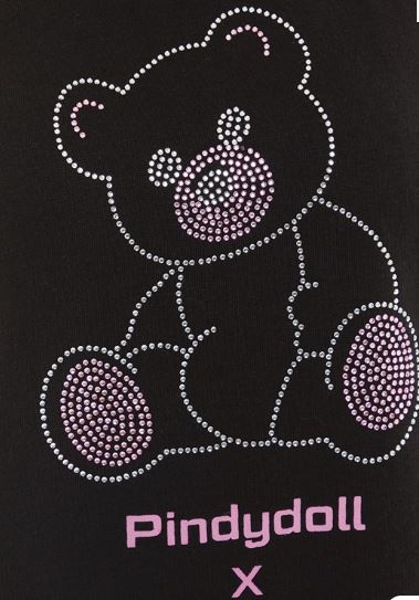 Pindydoll Joel Black Girls Diamante Oversized Hoody And Jogger Set