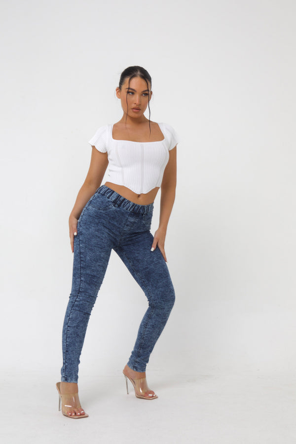 Pindydoll Kate Acid Wash Pull Up Stretch Denim Jeggings