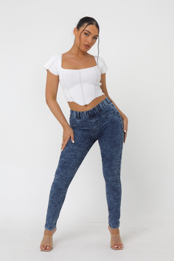 pindydoll Kate Acid Wash Pull Up Stretch Denim Jeggings