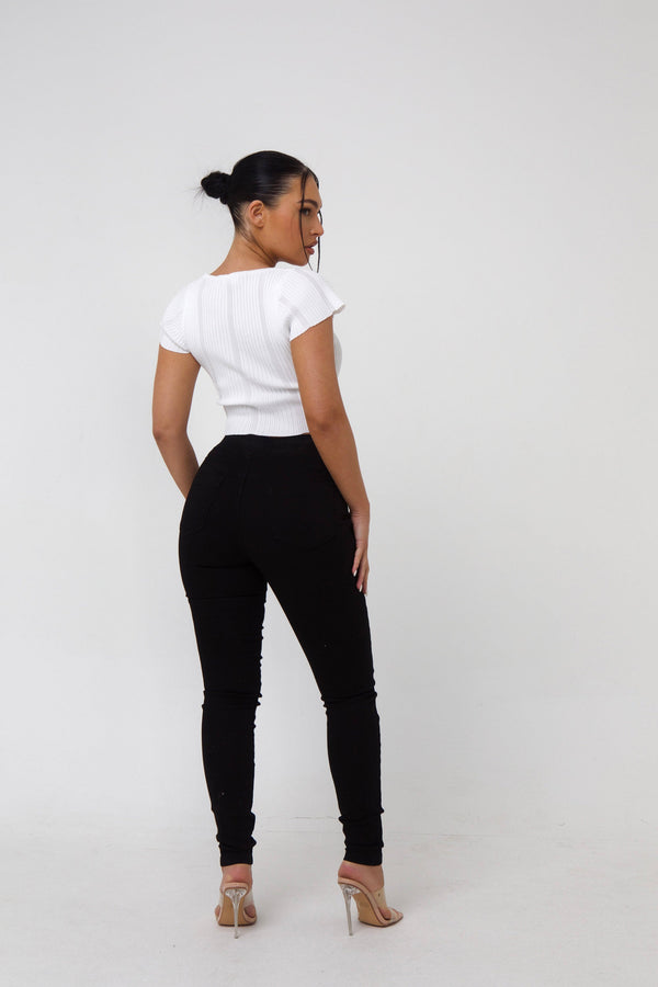 Pindydoll Kate Black Pull Up Stretch Denim Jeggings