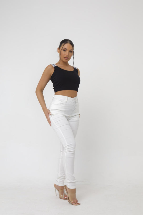 Pindydoll Kate White Pull Up Stretch Denim Jeggings