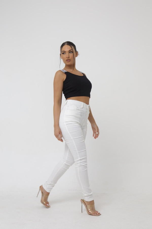 Pindydoll Kate White Pull Up Stretch Denim Jeggings