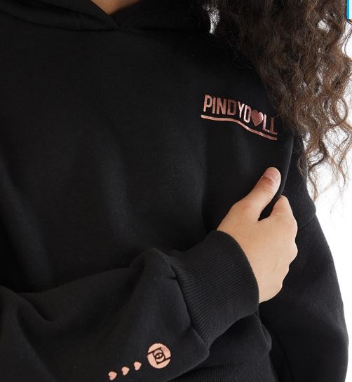 Pindydoll Lara Black Girls Hoodie And Joggers Set Tracksuit