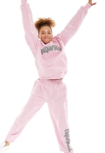 Pindydoll Lottie Girls Lt Pink Sweat And Joggers Set Tracksuit