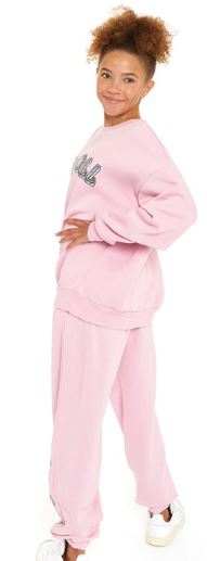 Pindydoll Lottie Girls Lt Pink Sweat And Joggers Set Tracksuit