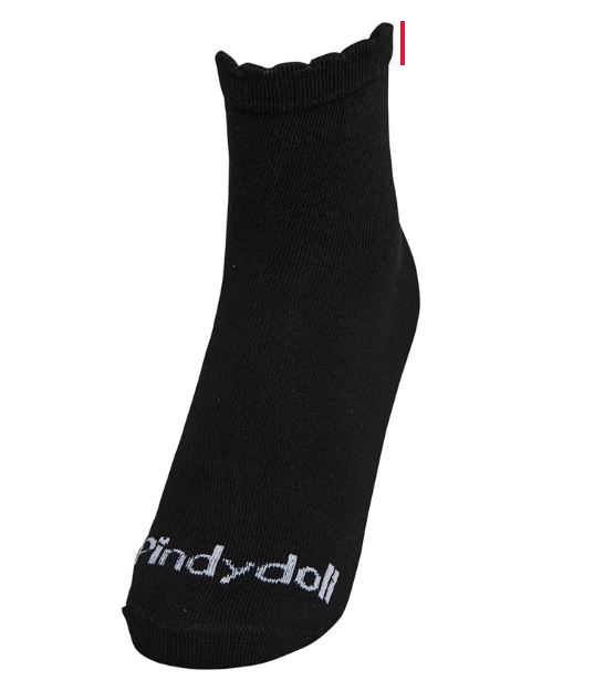 Pindydoll Meg Black Girls 3 Pack Ankle Length Socks