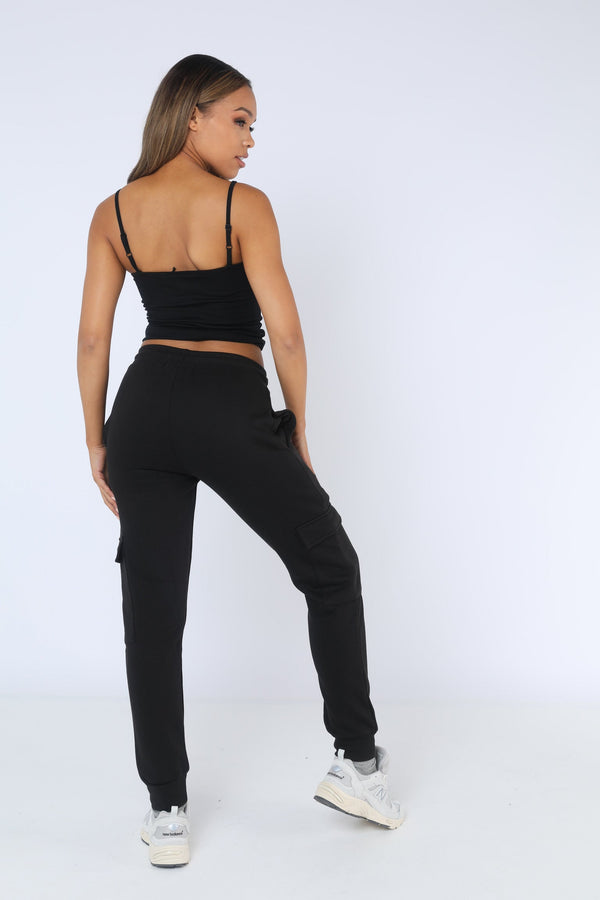 Pindydoll Adele Black Slim Cargo Joggers