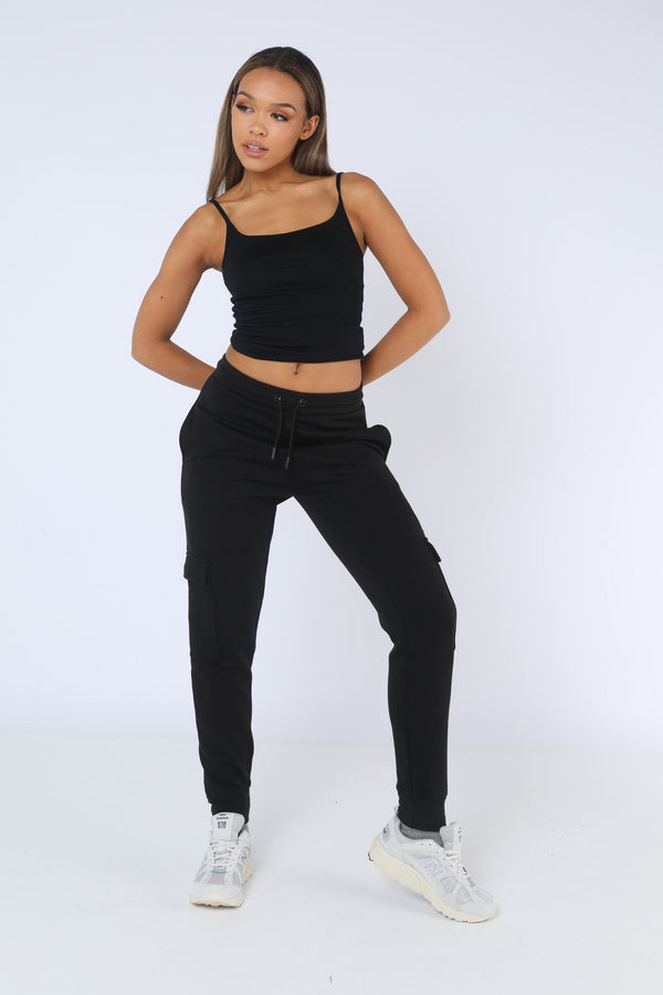 pindydoll Adele Black Slim Cargo Joggers