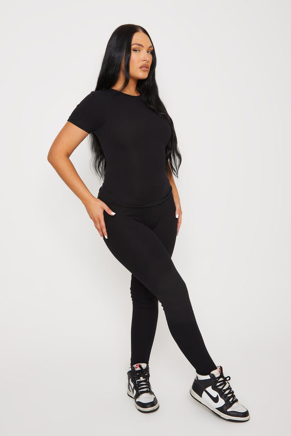 Pindydoll Allegra Black Rib Leggings