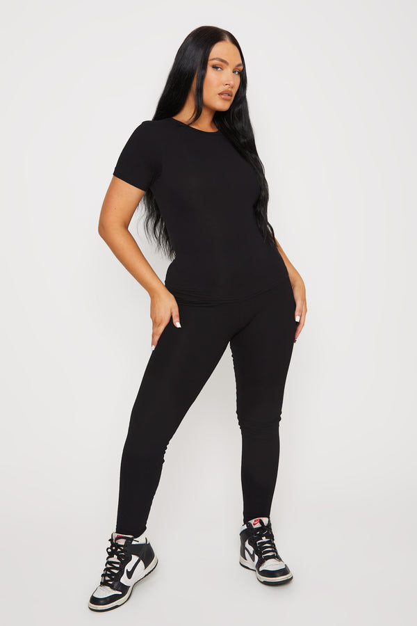 pindydoll Allegra Black Rib Leggings