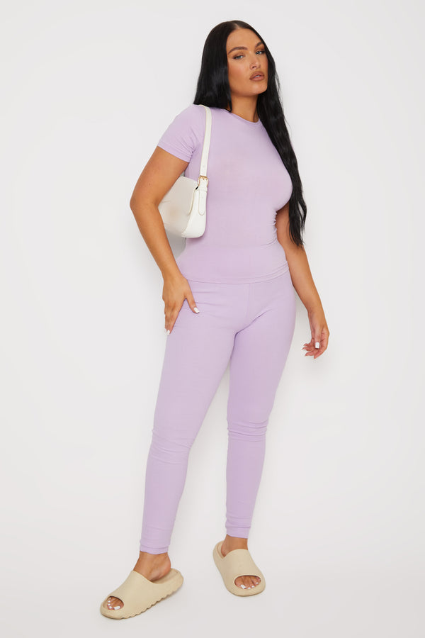 pindydoll Allegra Orchid Bloom Rib Leggings