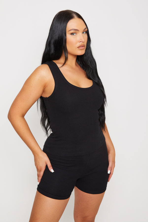 Pindydoll Anna Black Vest Top