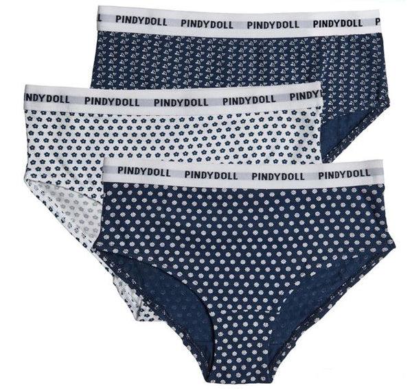 pindydoll Ariel Navy/White Girls 3 Pack Brief