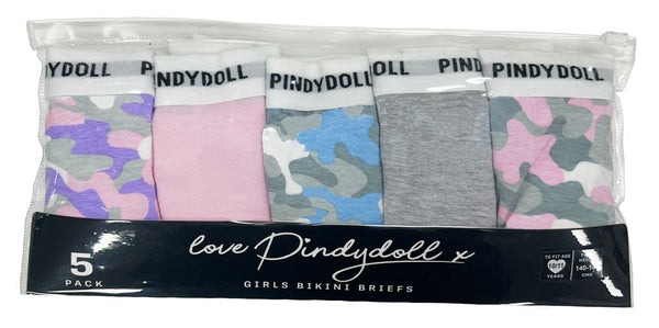 Pindydoll Bliss Multi Pink/Grey Girls 5 Pack Brief