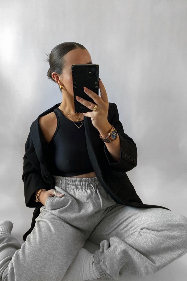 pindydoll Corey Grey Marl Oversized Joggers