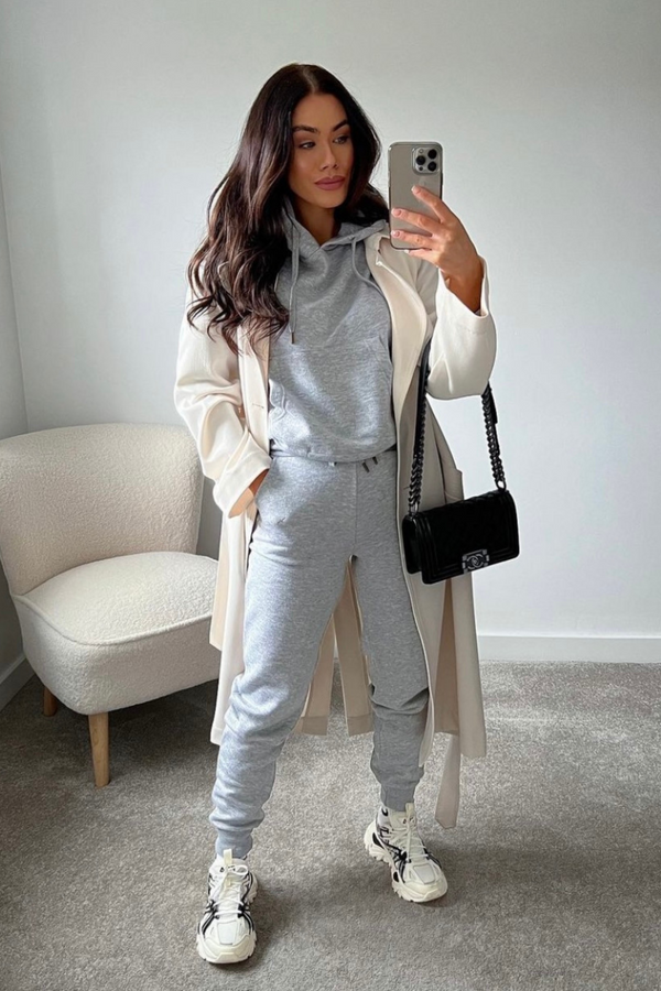 pindydoll Daphne Grey marl Hooded Tracksuit