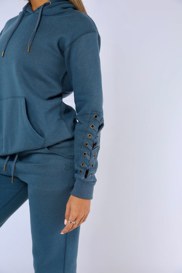Pindydoll Ellan Slate Blue Hooded Lace Tracksuit