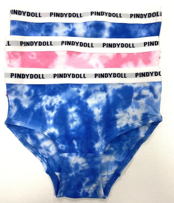Pindydoll Harmony Multi Tie Dye Girls 3 Pack Brief