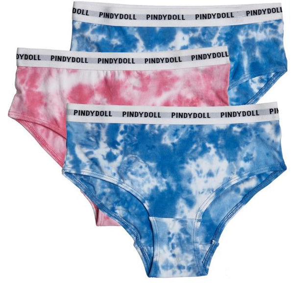pindydoll Harmony Multi Tie Dye Girls 3 Pack Brief
