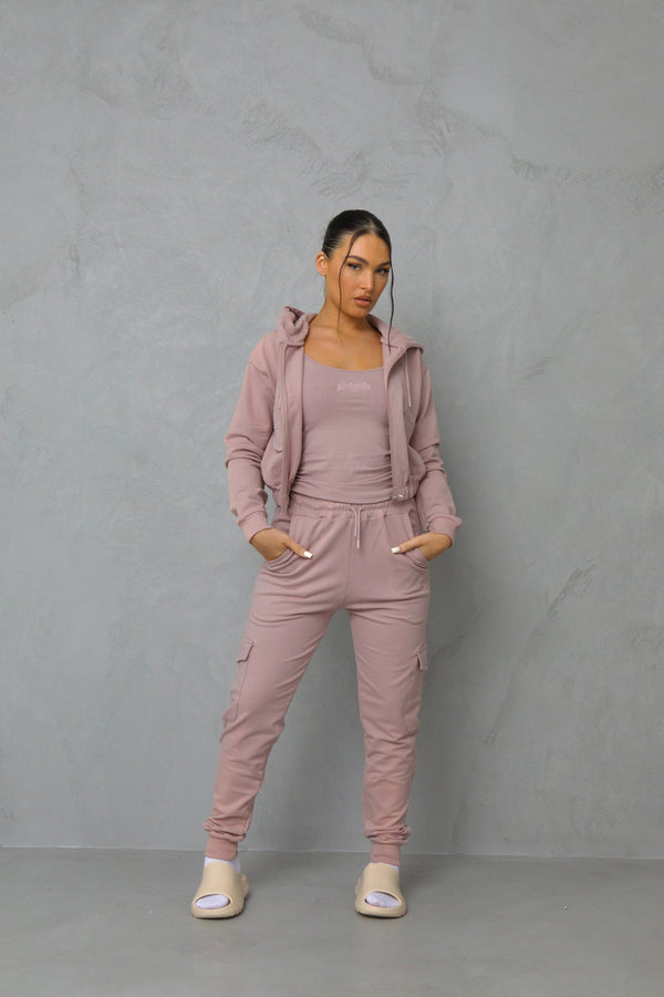Pindydoll Lotus Fawn Hooded Cargo Tracksuit