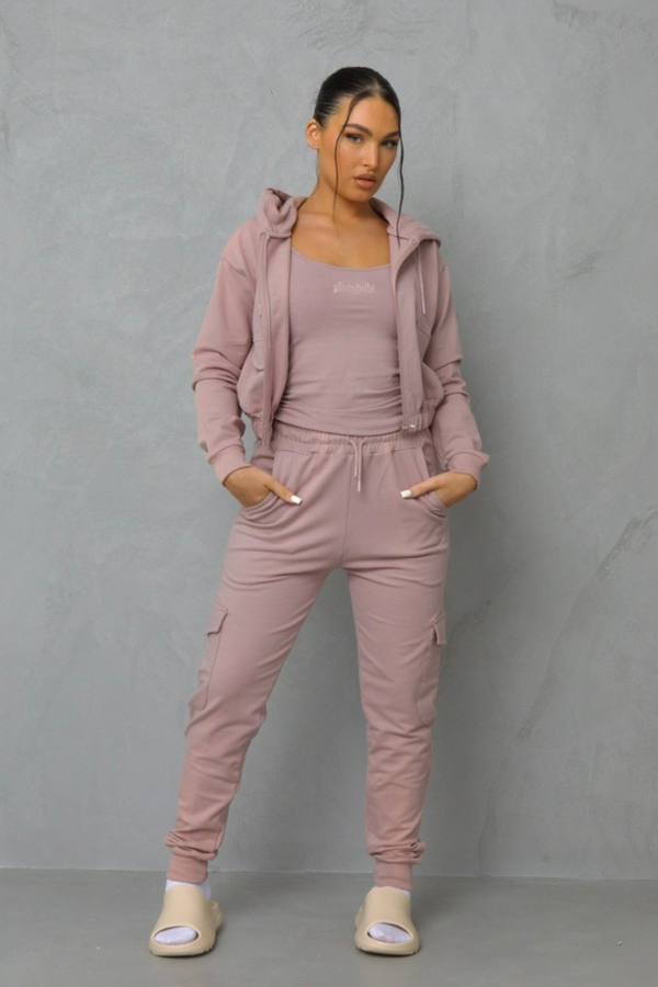 pindydoll Lotus Fawn Hooded Cargo Tracksuit