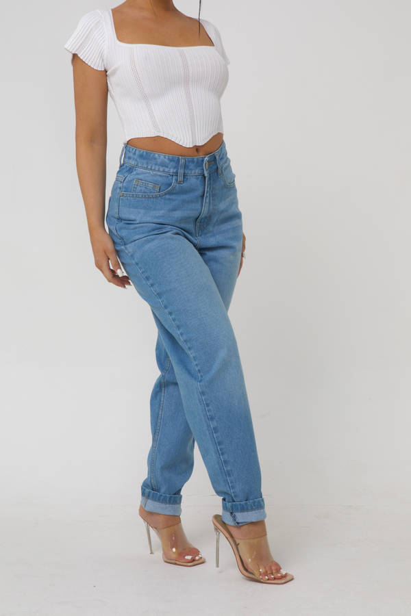 Pindydoll Mel Lt Blue Relaxed Mom Fit Denim Jeans