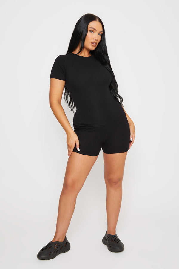 Pindydoll Miley Black Rib Biker Shorts